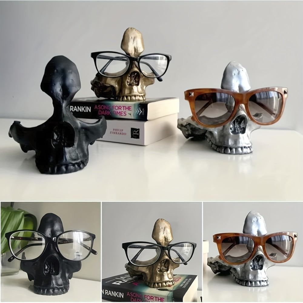 Frendorf | SkullArt Brillenhalter Schädel Statue | Gothic Stil | Deko für Zuhause | Brillenständer