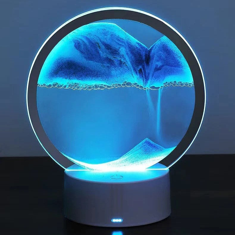 Frendorf | LumenFlow Quicksand 3D USB Tischlampe | Nachtlicht mit Touch-Schalter | 7 Farben