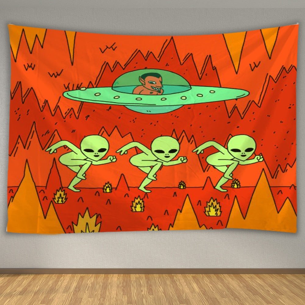 Ästhetischer Alien Chill-Teppich