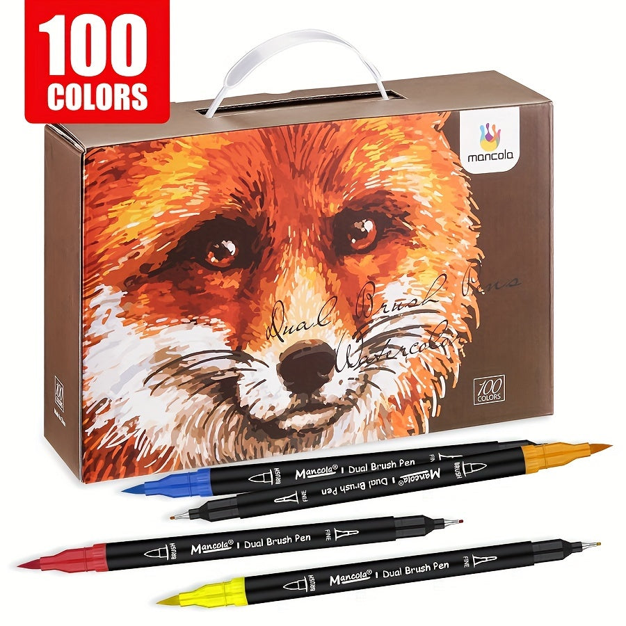 Frendorf | 100 Farben Dual-Tip Marker Set – Vielseitige Fineliner- und Pinselspitzen für kreative Projekte
