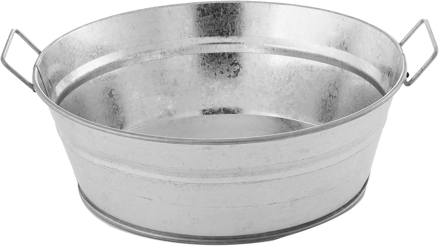 Frendorf | American Metalcraft MTUB69 Natur galvanisierter Stahl ovales Bad mit seitlichem Griff 8-5/8" L X 5-1/2" B X 2-1/2" H 32-Unzen, Silber
