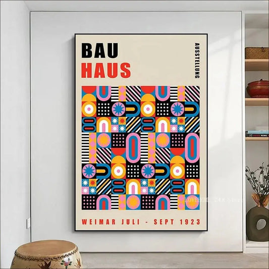 Frendorf | Bauhaus Regenbogen Geometrisches Poster zur Verschönerung Ihres Raumes