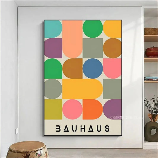 Frendorf | Bauhaus Regenbogen Geometrisches Poster zur Verschönerung Ihres Raumes