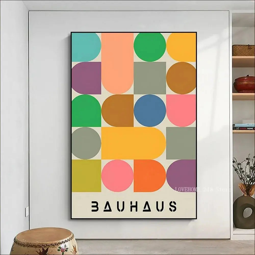 Frendorf | Bauhaus Regenbogen Geometrisches Poster zur Verschönerung Ihres Raumes