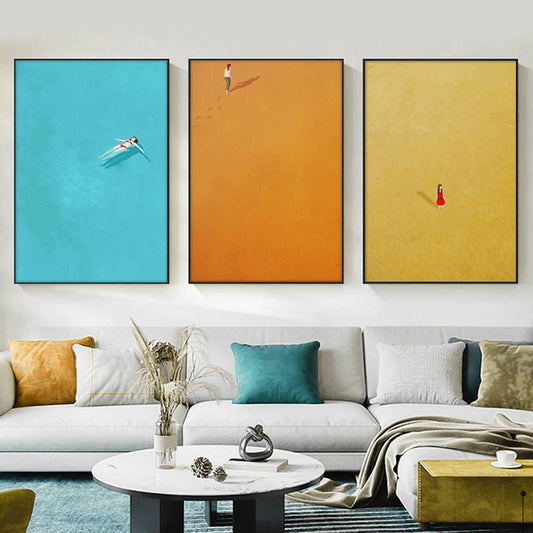 Allein Mädchen' Minimalistische Leinwanddruck Poster