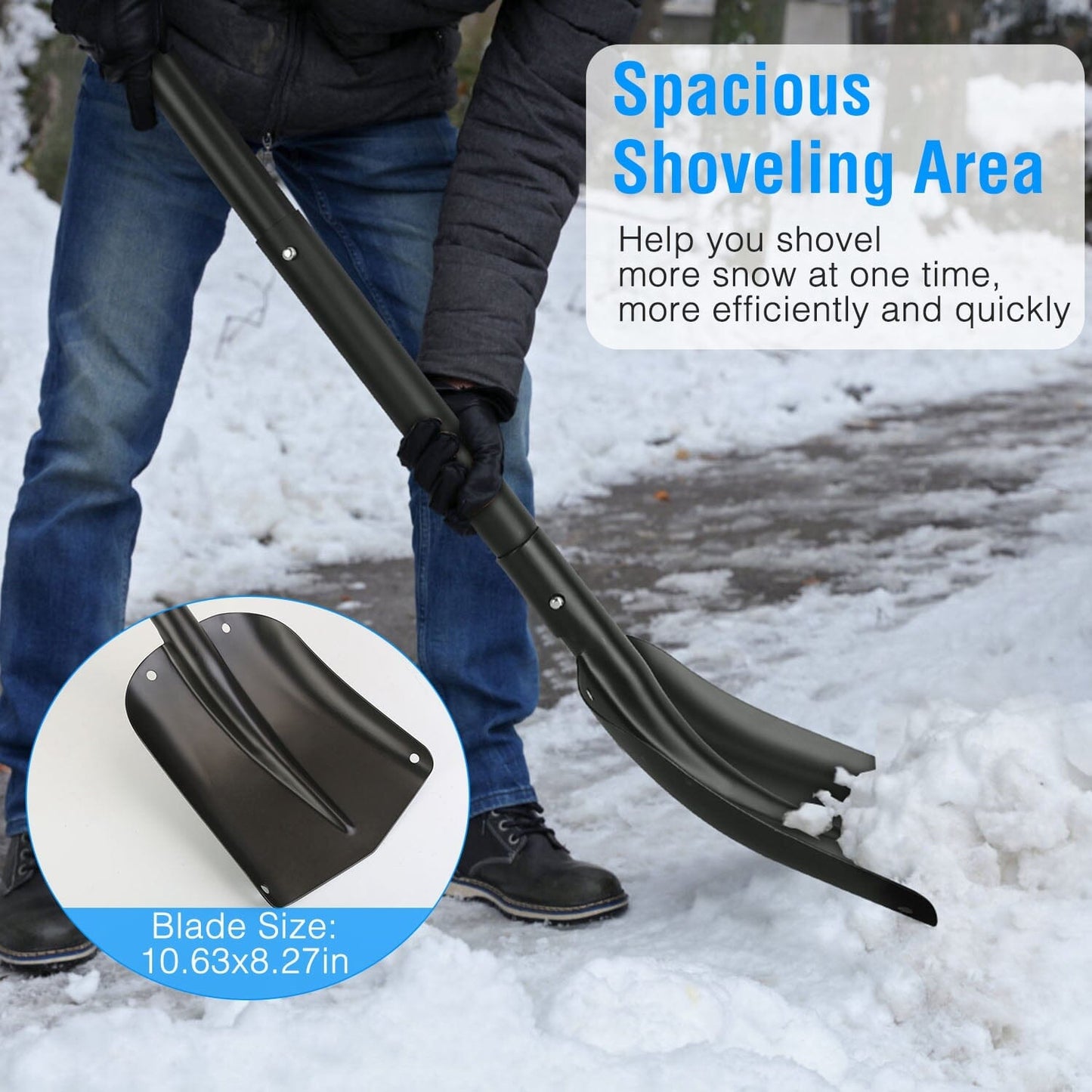 Frendorf | Aluminium Schneeschaufel Tragbar Leicht Camping Garten Strand Schaufel