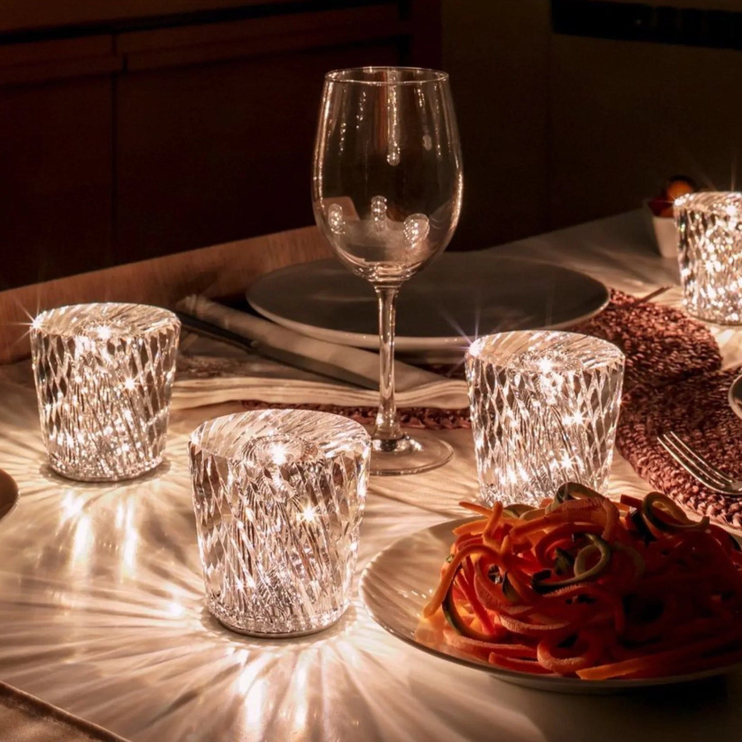 Lampe - Luxus Diamant Kristall LED Wiederaufladbare Tischlampe
