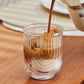 Amerikanisches Eis-Latte-Glas-Kaffeebecher