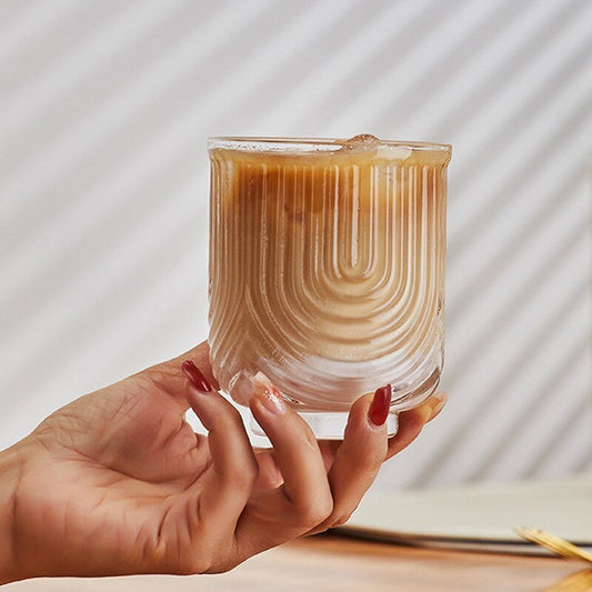 Amerikanisches Eis-Latte-Glas-Kaffeebecher