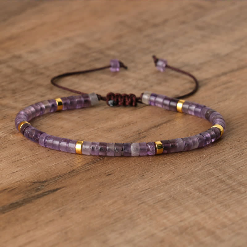 Frendorf | Geflochtenes Armband mit 2,4 mm Naturstein-Rollern – Seraphina