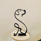 Tier Kunst Eisen Skulptur Retro Metall schwarze Linien Katze Hund Schreibtisch Ornament
