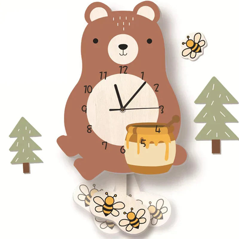 Wanduhr - ZooTime - Niedliches Tierdesign - Perfekt für Kinderzimmer