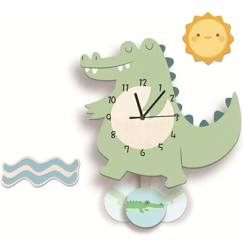 Wanduhr - ZooTime - Niedliches Tierdesign - Perfekt für Kinderzimmer