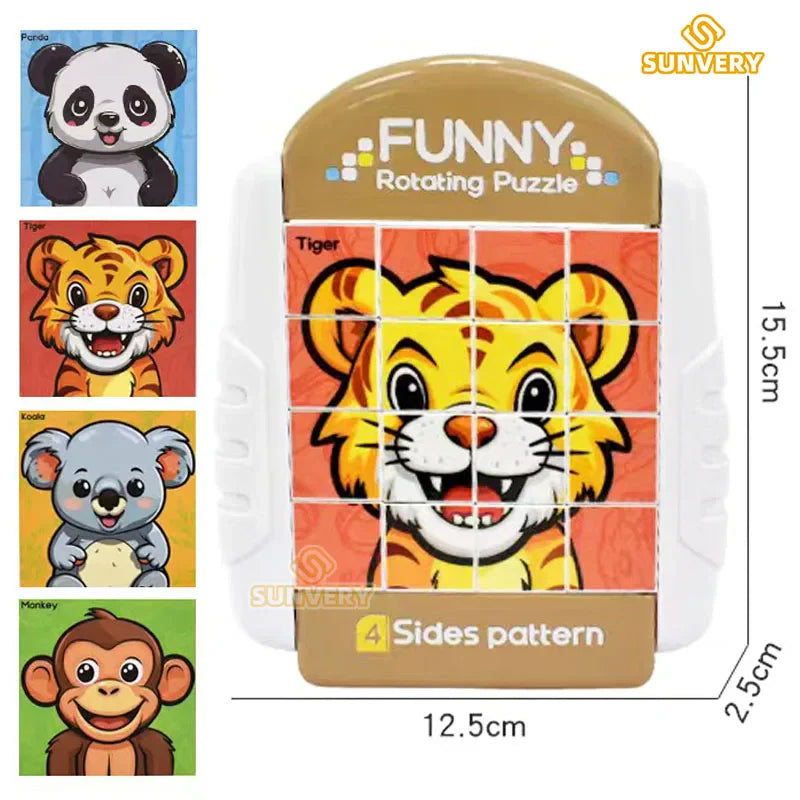 Frendorf | Endloser Puzzlespaß – Drehpuzzle für Kinder mit Tieren