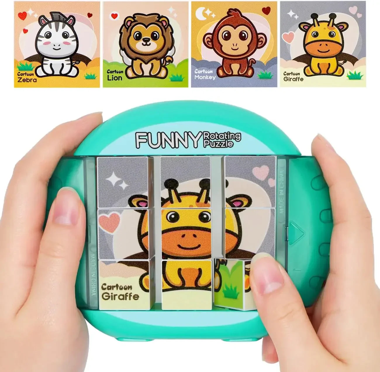 Frendorf | Endloser Puzzlespaß – Drehpuzzle für Kinder mit Tieren