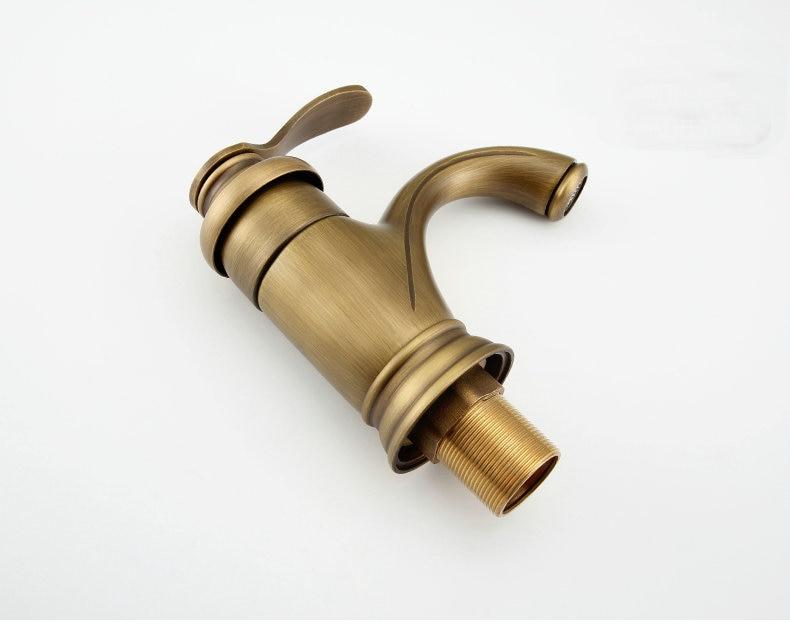 Frendorf | RoyalFlow Antiker Messing Wasserhahn | Badezimmerarmaturen Kran | Elegantes Design für Waschbecken