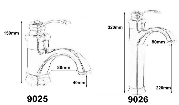 Frendorf | RoyalFlow Antiker Messing Wasserhahn | Badezimmerarmaturen Kran | Elegantes Design für Waschbecken