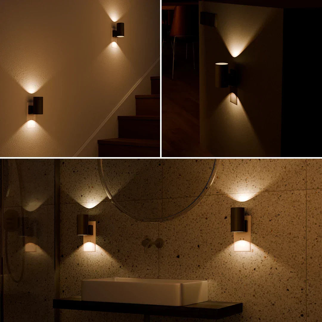 Dimmbares Plug-In Nachtlicht mit Bewegungssensor - LED-Licht für Schlafzimmer, Flure und Treppen