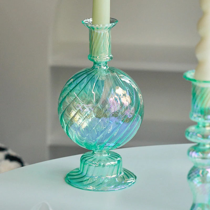 Frendorf | Aqua Blue Glas Kerzenhalter