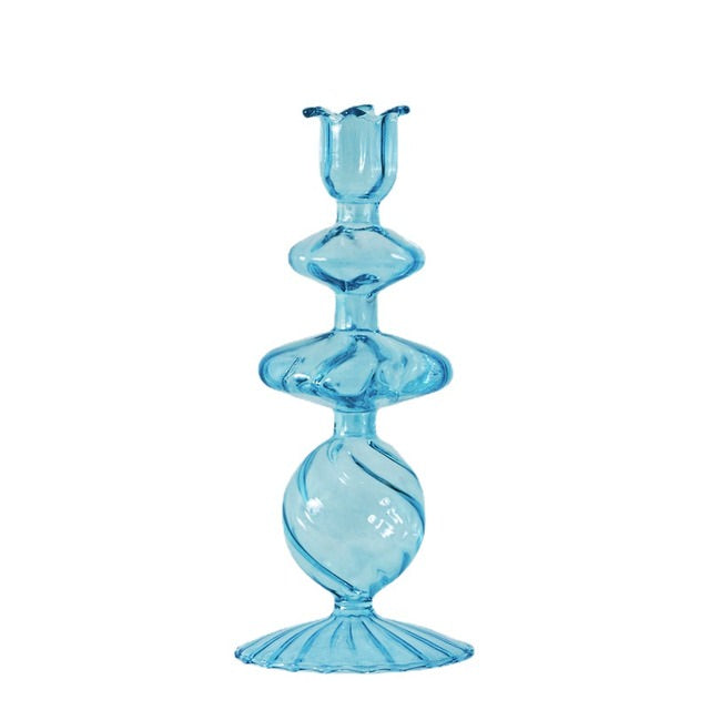 Frendorf | Aqua Blue Glas Kerzenhalter