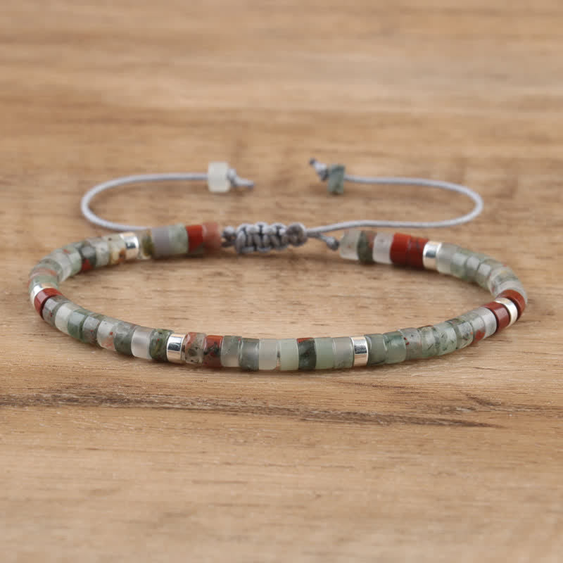 Frendorf | Geflochtenes Armband mit 2,4 mm Naturstein-Rollern – Seraphina