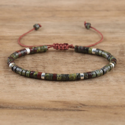 Frendorf | Geflochtenes Armband mit 2,4 mm Naturstein-Rollern – Seraphina