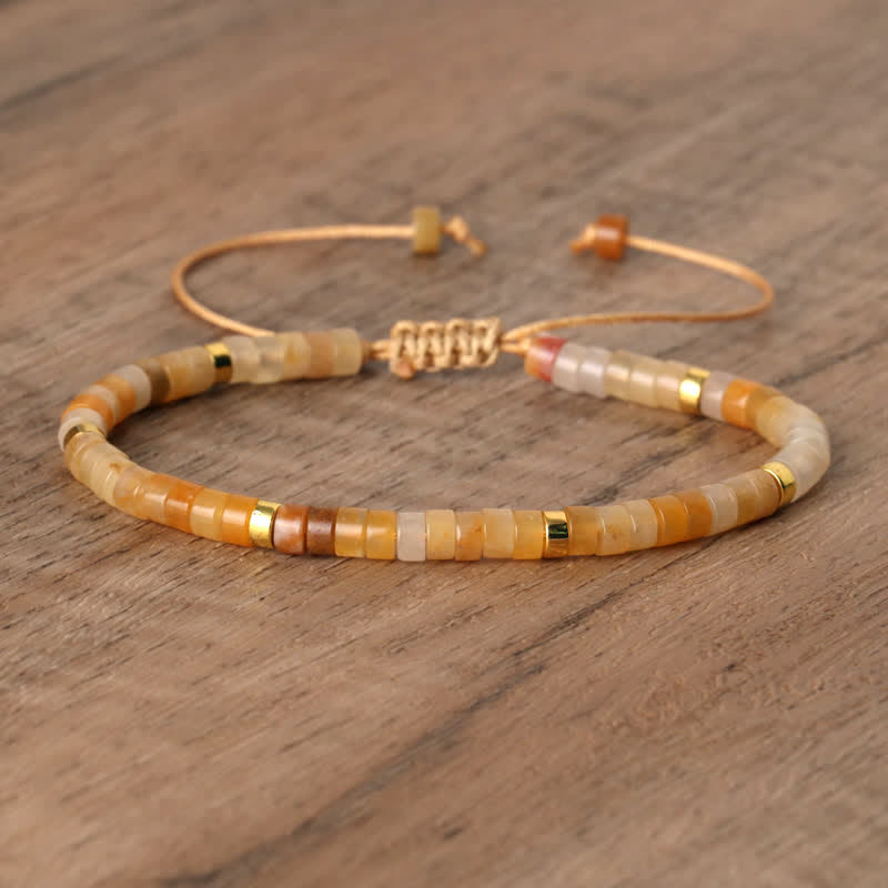 Frendorf | Geflochtenes Armband mit 2,4 mm Naturstein-Rollern – Seraphina
