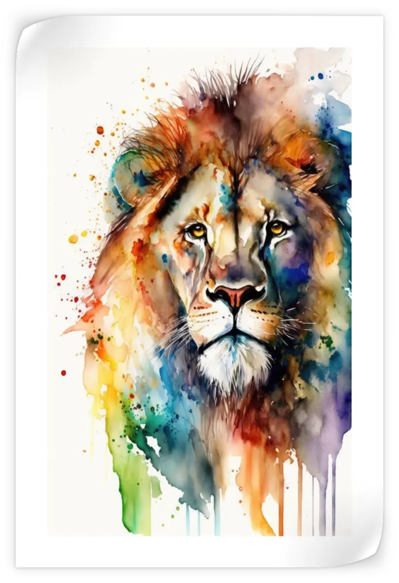 Frendorf | Lion Aquarell Wandkunst