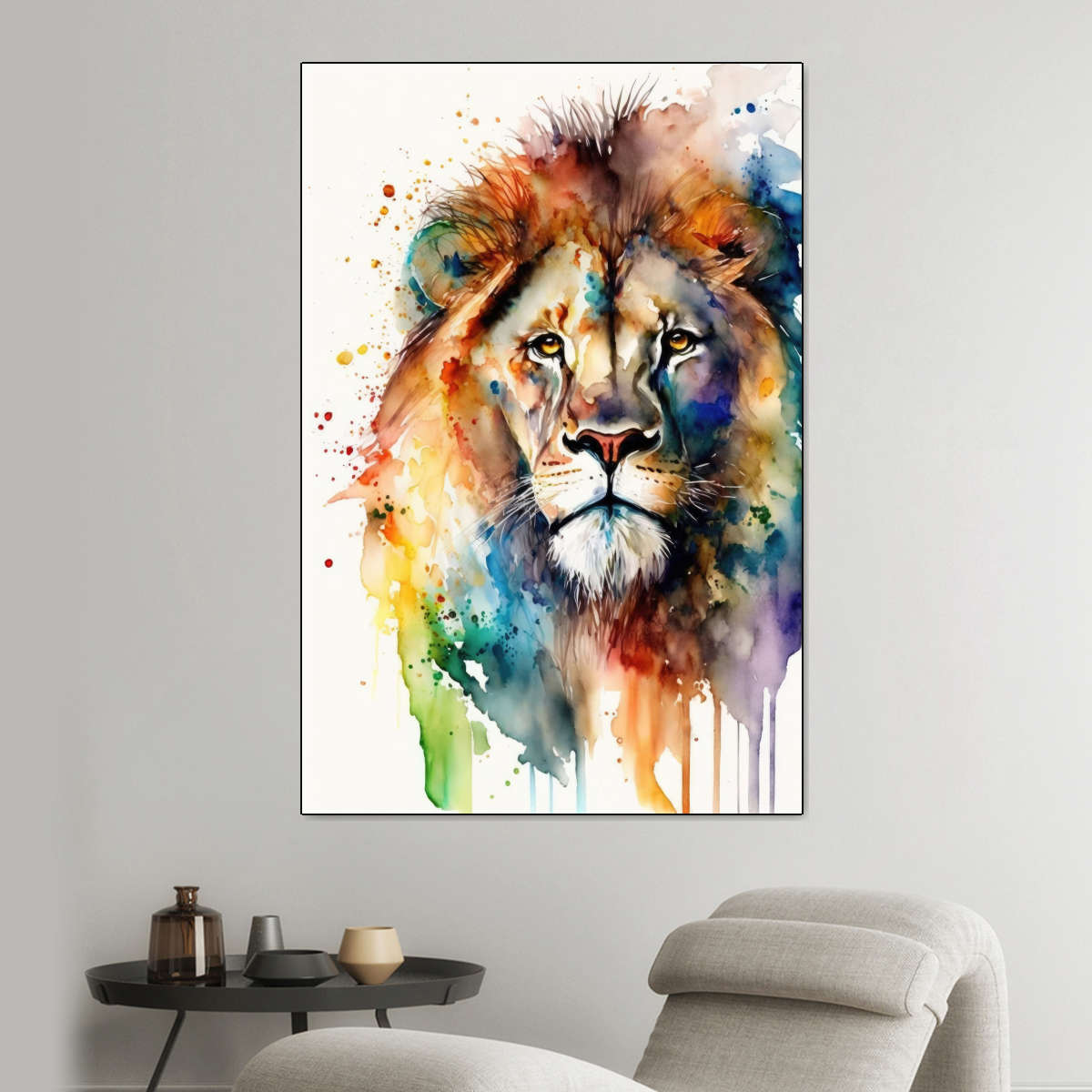 Frendorf | Lion Aquarell Wandkunst