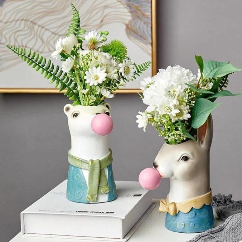 Frendorf | BubbleBeast Tierische Deko-Vase | Kreative Blumenvase mit Charakter