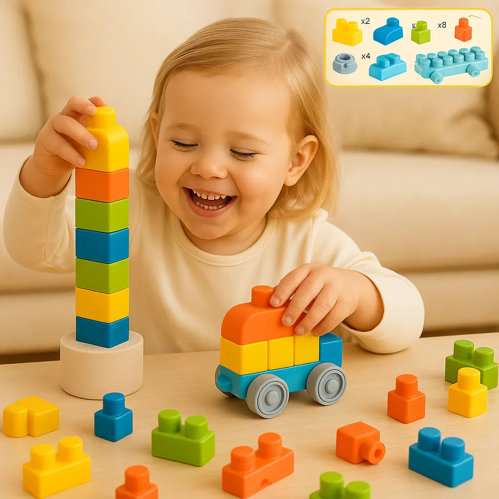 Frendorf | Kinder Sichere Gummi Bausteine für Frühes Lernen