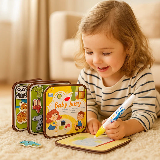 Frendorf | 2in1 Magisches Montessori Geschichten Buch zum Malen und Spielen