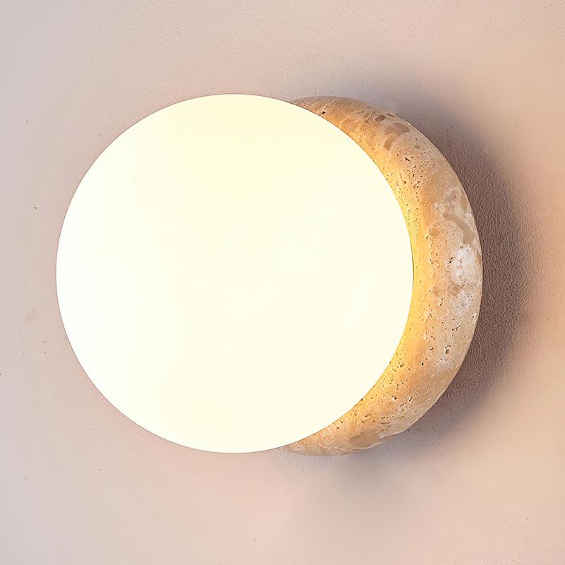 Frendorf | Beige Travertin Lampe, die einen goldenen Stern mit Liebe erweckt