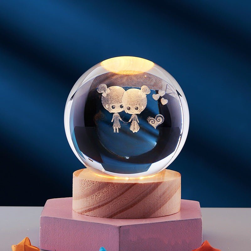 Frendorf | AURASHINE – 3D LED Kristalllampe für traumhafte Nachtatmosphäre