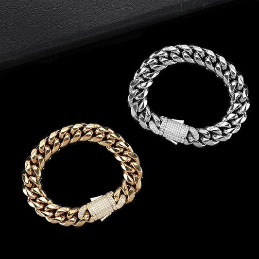 Frendorf | AURELIUS – 18K vergoldetes Cuban Link Armband für Männer