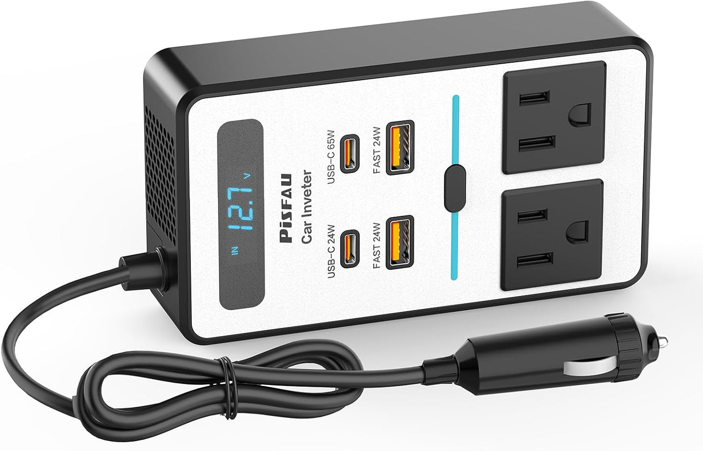 Frendorf | 200W Auto-Wechselrichter – DC 12V auf 220V AC mit USB-C & Schnellladefunktion