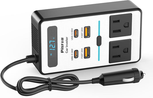 Frendorf | 200W Auto-Wechselrichter – DC 12V auf 220V AC mit USB-C & Schnellladefunktion