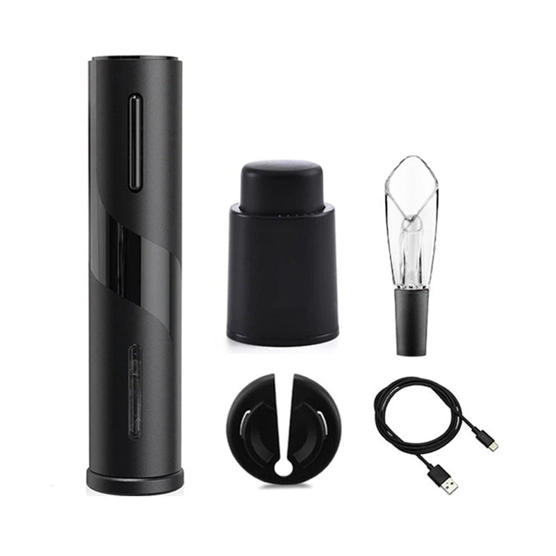 Frendorf | Automatischer Flaschenöffner für Wein Folienschneider Elektrischer Weinflaschenöffner in Schwarz oder Rot