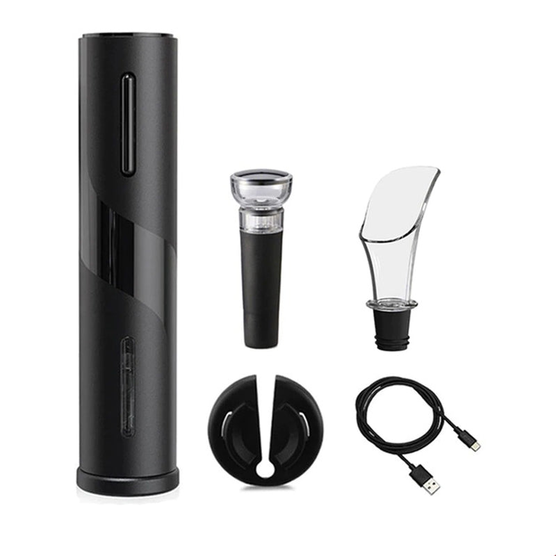 Frendorf | Automatischer Flaschenöffner für Wein Folienschneider Elektrischer Weinflaschenöffner in Schwarz oder Rot