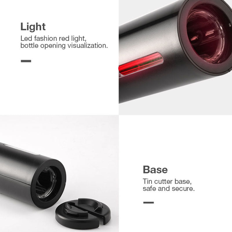 Frendorf | Automatischer Korkenzieher Weinflaschenöffner mit USB-Ladekabel Set