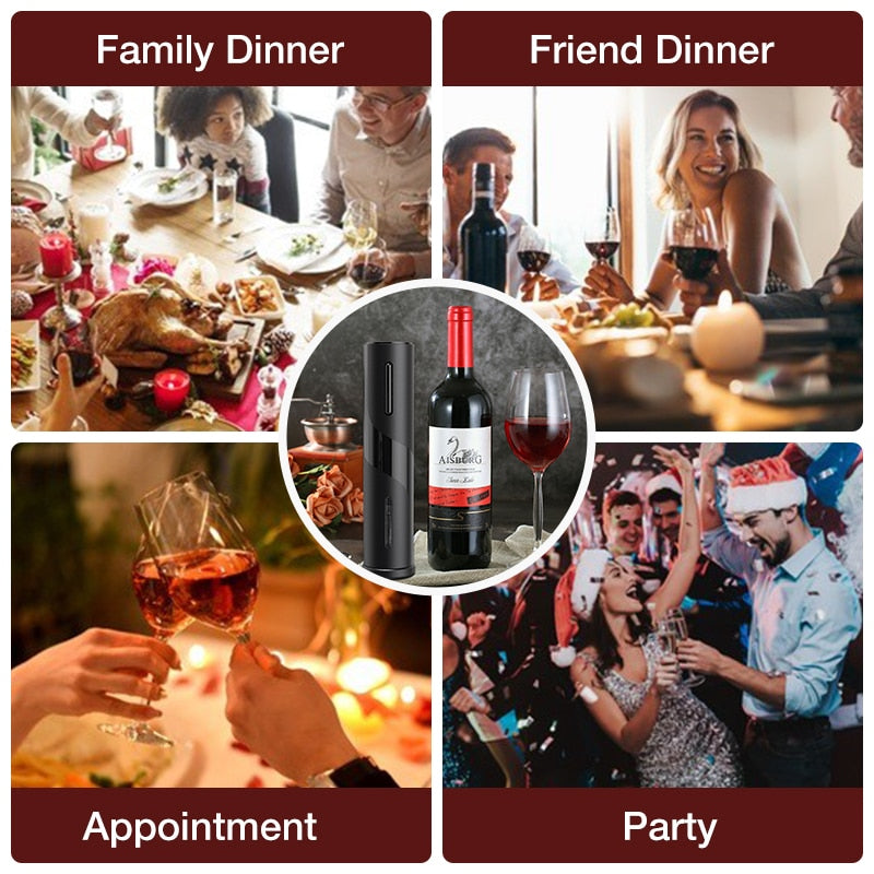 Frendorf | Automatischer Korkenzieher Weinflaschenöffner mit USB-Ladekabel Set