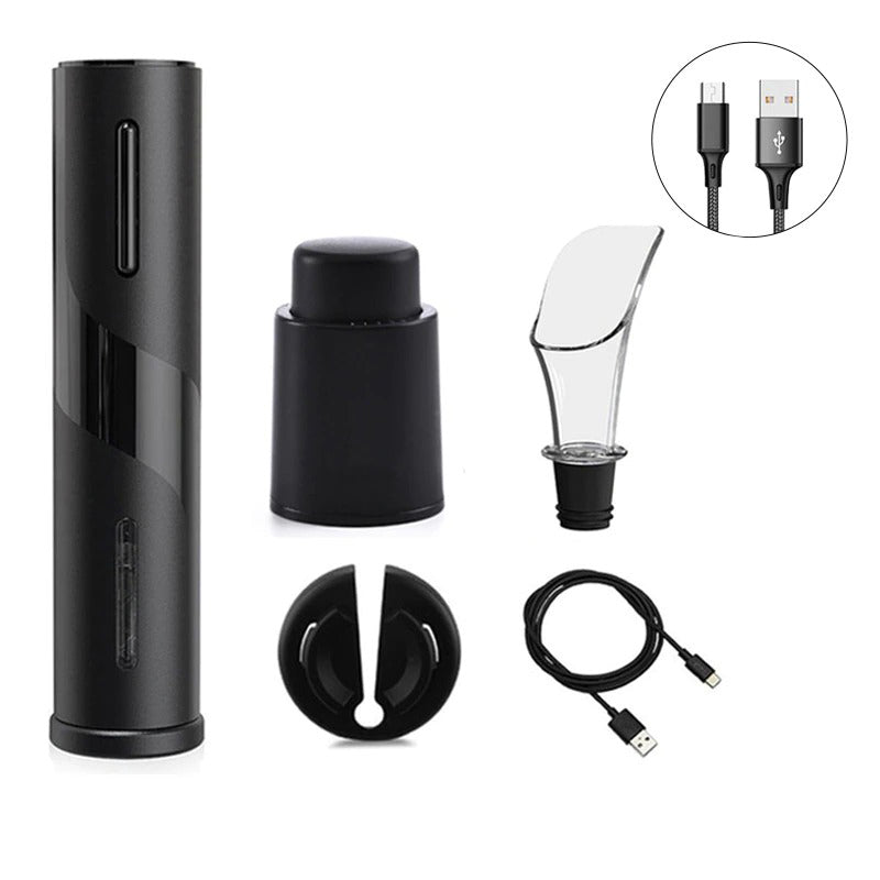 Frendorf | Automatischer Korkenzieher Weinflaschenöffner mit USB-Ladekabel Set