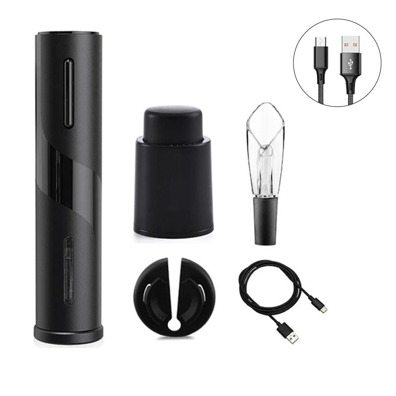 Frendorf | Automatischer Korkenzieher Weinflaschenöffner mit USB-Ladekabel Set