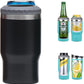 Frendorf | 4 in 1 Edelstahl Dose-/Flaschenisolator, 14Oz Zwei-Wege-Deckel SUS Isolierte Dose Kühler, Bierflaschenhalter (Schwarz)