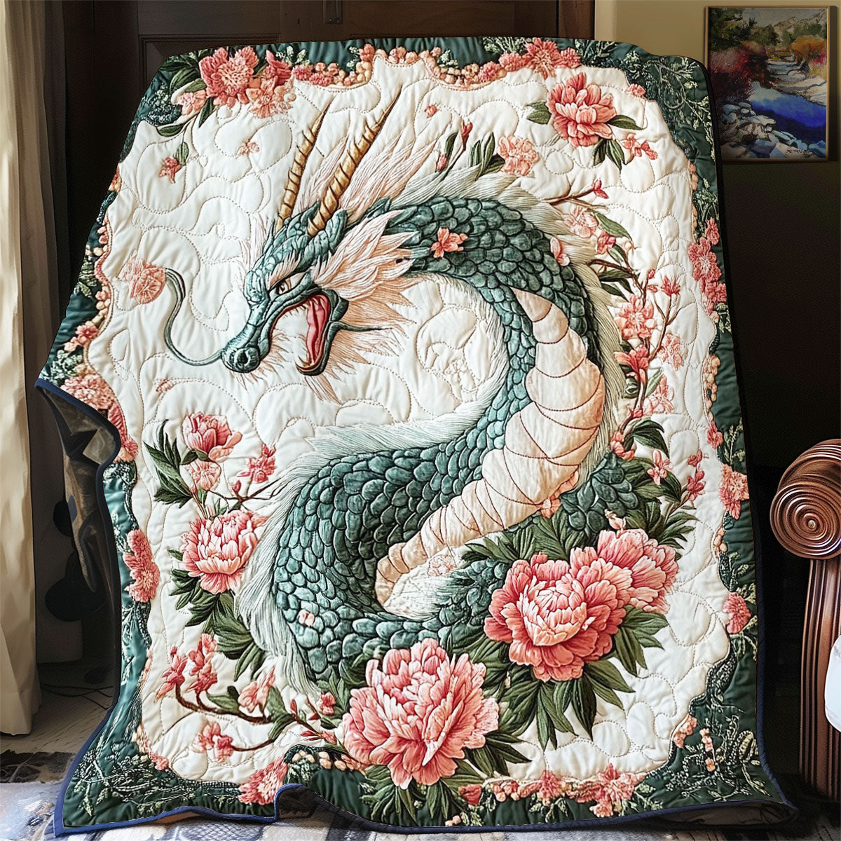 Majestic Dragon Blossom Quilt