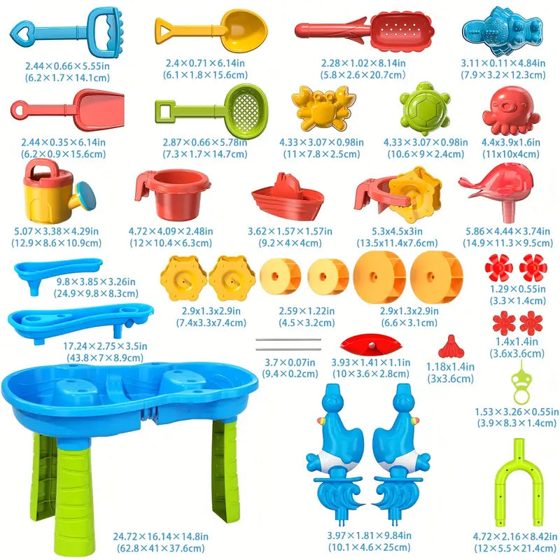 Frendorf | 3-Layer Sand- und Wassertisch | Spaßiges und lehrreiches Spielset für Kinder im Alter von 1–5