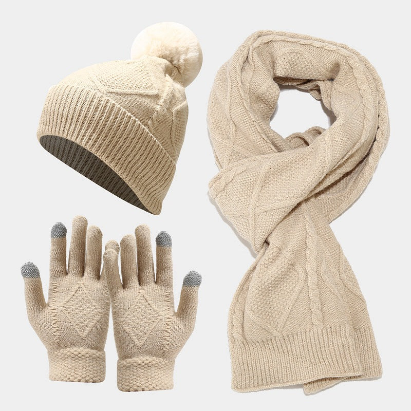 Frendorf | Dreiteiliges Set aus Herbst- und Wintermützen, Schals und Handschuhen
