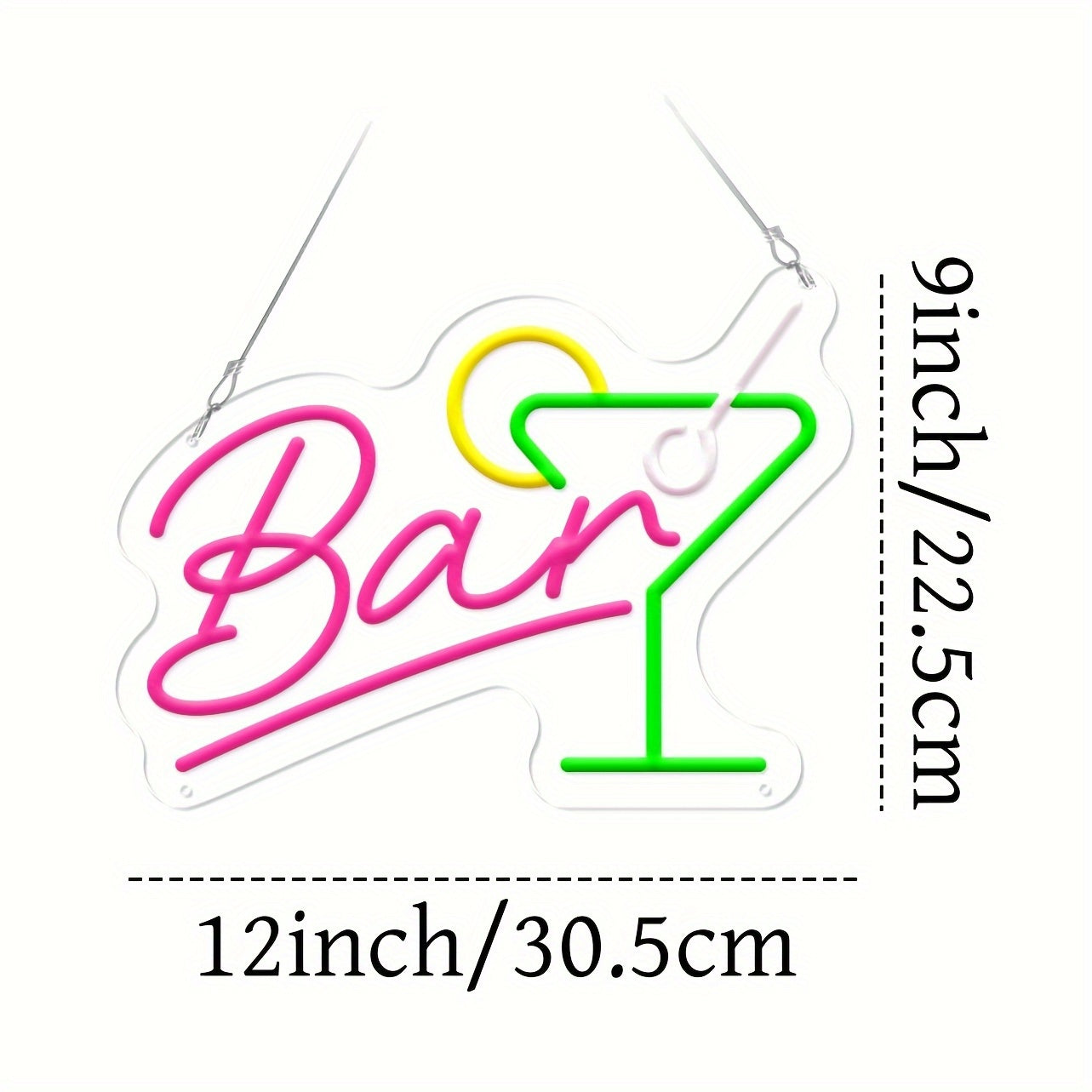 Frendorf | Dimmbarer LED-Neon-Bar-Schild – USB-betrieben mit Dimmer