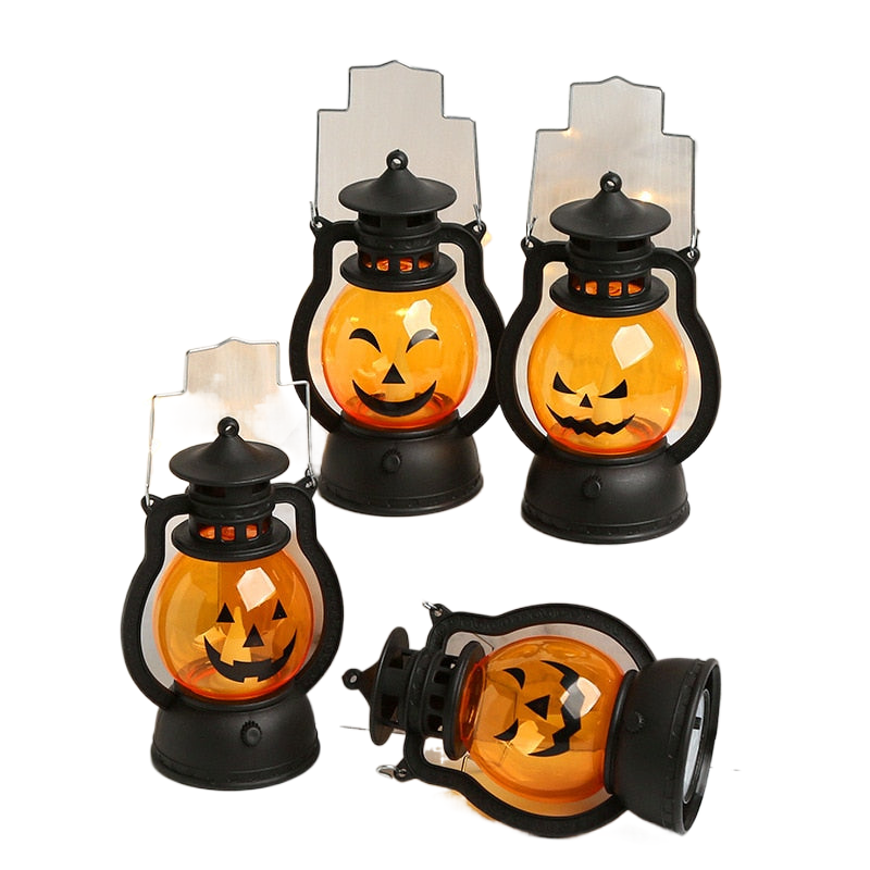 Halloween LED hängende Kürbislaterne Licht Gespenst Lampe Kerzenlicht Retro kleine Öllampe Halloween Party Heimdekoration Horror Requisiten