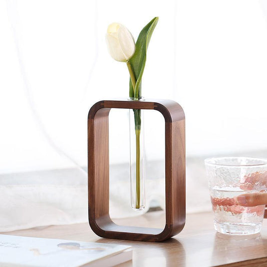 Frendorf | PlantFrame Holz-Glas Pflanzvase | Stilvoller Anzuchtbehälter | Perfekt für Pflanzenliebhaber & Dekoration